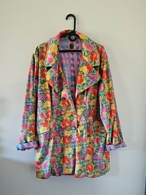 ●●LADY THE BRAND VELVET OVERSIZED FLORAL BLAZER NWOT SIZE L/XL●●